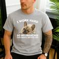 Frenchie Better Life French Bulldog Dog Lover Men's Casual T-Shirt Sport Grey