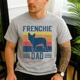 Vintage Frenchie Dad French Bulldog Men's Casual T-Shirt Sport Grey