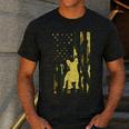 Camo US Flag French Bulldog Frenchie Patriot Dog Lover Men's Casual T-Shirt Dark Grey