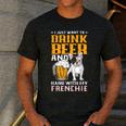 Drink Beer & Hang With My Frenchie French Bulldog Dad Men's Casual T-Shirt Dark Grey