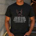 Every Snack You Make French Bulldog Mom And Frenchie Dad Men's Casual T-Shirt Dark Grey