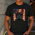 French Bulldog Dog Motif USA Patriot 4th Of July Men's Casual T-Shirt Dark Grey