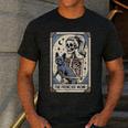 Frenchie Dog Mom Tarot Card French Bulldog Skeleton Mom Men's Casual T-Shirt Dark Grey