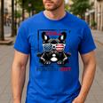 Chill The Fourth Out 4th Of July Cute French Bulldog Men's Casual T-Shirt Royal Blue