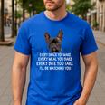 Every Snack You Make French Bulldog Mom And Frenchie Dad Men's Casual T-Shirt Royal Blue