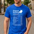 French Bulldog Facts Nutrition Frenchie Lover Men's Casual T-Shirt Royal Blue