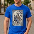 Frenchie Dog Mom Tarot Card French Bulldog Skeleton Mom Men's Casual T-Shirt Royal Blue