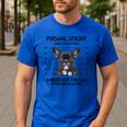 Personal Stalker French Bulldog Men's Casual T-Shirt Royal Blue