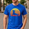 Retro Vintage French Bulldog Shirt Yoga French Bulldog Men's Casual T-Shirt Royal Blue