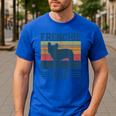 Vintage Frenchie Dad French Bulldog Men's Casual T-Shirt Royal Blue