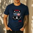 Chill The Fourth Out 4th Of July Cute French Bulldog Men's Casual T-Shirt Navy