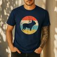 French Bulldog Retro Dog Men's Casual T-Shirt Navy