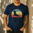 French Bulldog Yoga Frenchie Men's Casual T-Shirt Navy