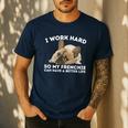 Frenchie Better Life French Bulldog Dog Lover Men's Casual T-Shirt Navy