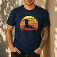 Retro Vintage French Bulldog Shirt Yoga French Bulldog Men's Casual T-Shirt Navy