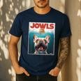 Tan Frenchie Jowls Fawn French Bulldog Mom Top Dad Men's Casual T-Shirt Navy