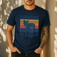 Vintage Frenchie Dad French Bulldog Men's Casual T-Shirt Navy