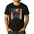 French Bulldog Dog Motif USA Patriot 4th Of July Men's Casual T-Shirt Black