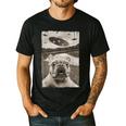 French Bulldog And UFO UFO And French Bulldog Selfie Men's Casual T-Shirt Black