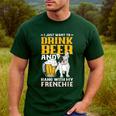Drink Beer & Hang With My Frenchie French Bulldog Dad Men's Casual T-Shirt Forest