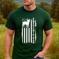 French Bulldog American Flag Frenchie Dog Men's Casual T-Shirt Forest