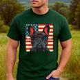 French Bulldog Dog Motif USA Patriot 4th Of July Men's Casual T-Shirt Forest