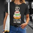20 Years Of Awesome 20歳の誕生日ケーキ 大人用 Tシャツ 彼女への贈り物