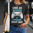 38歳の誕生日ビデオゲーマー レベル38 アンロック済み 1987年以来 Tシャツ 彼女への贈り物