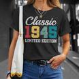 80歳クラシック1945年限定版レトロ80歳の誕生日 Tシャツ 彼女への贈り物