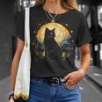 Artan Gogh Gatto Nero Con Nottetellata Per Amanti Dei Gatti Mamma Papà Maglietta Regalos para ella