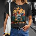 Australia G'day Mate And Aussie Animals Kangaroo Koala Emu Tシャツ 彼女への贈り物
