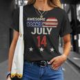 Awesome 7月14日 ヴィンテージ アメリカ国旗 クラシック 7月14日 Tシャツ 彼女への贈り物