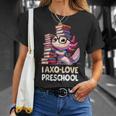 I Axo Love Presschool Axolotl 新学期読書 Tシャツ 彼女への贈り物
