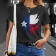 Bandera De Texas Rasgada Del Estado De Tx Camiseta unisex Regalos para ella