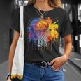 Basketball Colorful Drip Graphic T-Shirt Gifts for Her