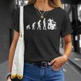 Baterista Evolución Divertido Música Percusión Fan Camiseta unisex Regalos para ella