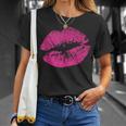 Besoexy Con Estampado De Labios Rosados Para Eseductoras Y Novias In Mangas Camiseta unisex Regalos para ella