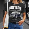 British Classic Car ダークブルー ミニスポーツカー Tシャツ 彼女への贈り物