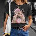 Capybara Mamá Con Gafas Yoplando Chicle Rosa Camiseta unisex Regalos para ella