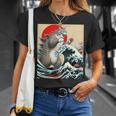 Catzilla 猫日本美術面白い猫 Tシャツ 彼女への贈り物