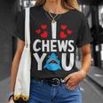 I Chews Youhark バレンタインデー ラブ ハート メンズ レディース Tシャツ 彼女への贈り物