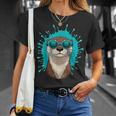 Chill Otteribes 面白いカワウソサングラスデザイン Tシャツ 彼女への贈り物