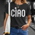 Ciao イタリア語の格言 白とピンクのミニマリスト Tシャツ 彼女への贈り物
