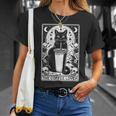 The Coffee Lover Cat ビンテージ ゴシック タロットカード Tシャツ 彼女への贈り物