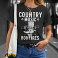 Country Music And Bonfire ウエスタンカントリーラインダンスブーツ Tシャツ 彼女への贈り物