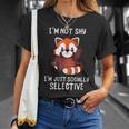 Déclaration D'humour Antisocialocialementélectif Mignon Panda Rouge T-Shirt Cadeaux pour elle