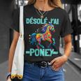 Désolé J'ai Poney Pilote De Poney Humor Cheval Cadeau Poney T-Shirt Cadeaux pour elle
