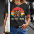 I Do What I Want Cat レトロ ヴィンテージ 面白い 猫好き Tシャツ 彼女への贈り物