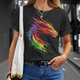 Dragón Pintura Arte Animal Abstracto Colorido Dragón Camiseta unisex Regalos para ella