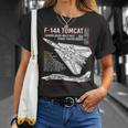 F-14 Tomcat Us American Carrier航空機 ブループリント Tシャツ 彼女への贈り物